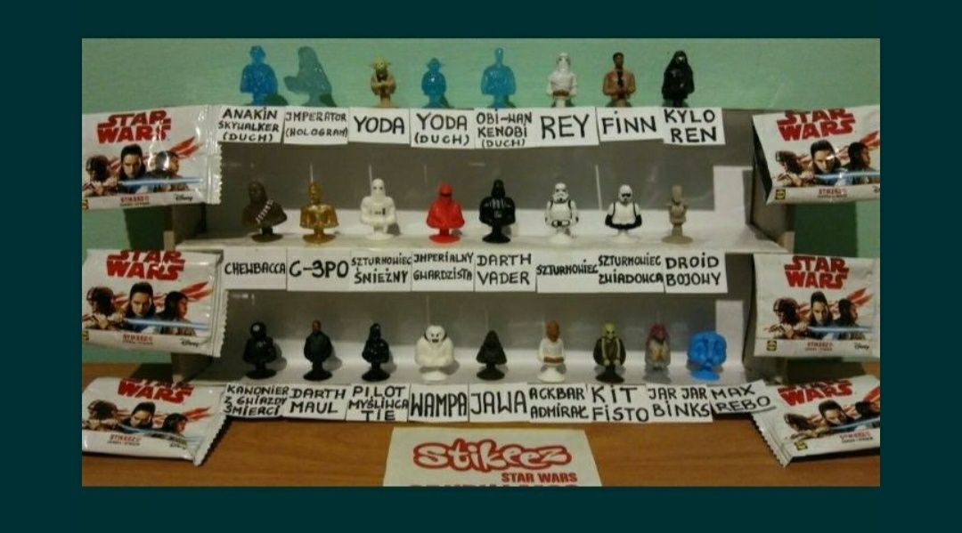 star wars, komplet, figurki, tort, gwiezdne, wojny, stikeez, wader rey