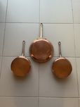3 frigideiras / sertãs em cobre