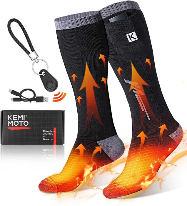 KEMIMOTO Skarpetki elektryczn, ogrzewanie, bawełniane zimowe