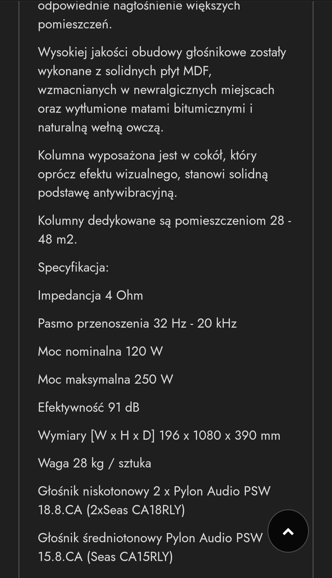 Kolumny Pylon Audio Diamond 2szt .