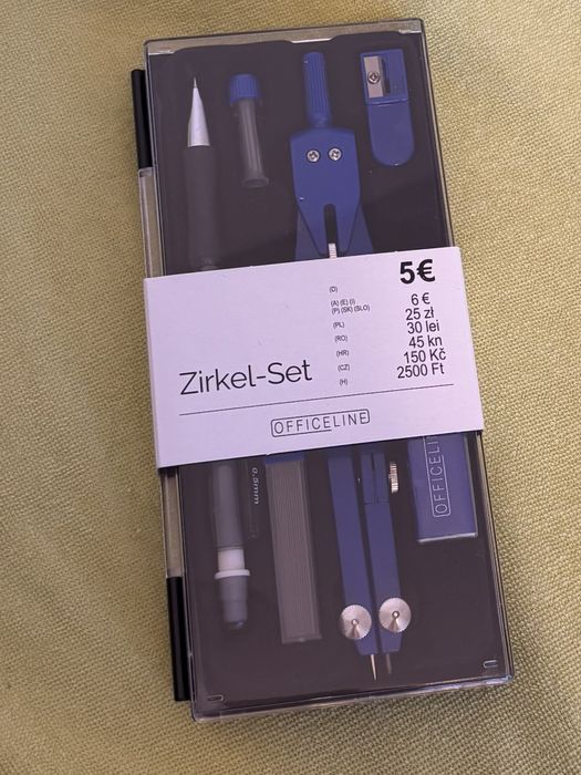 Cyrkiel ołówek gumka rysiki temperówka NOWY zestaw