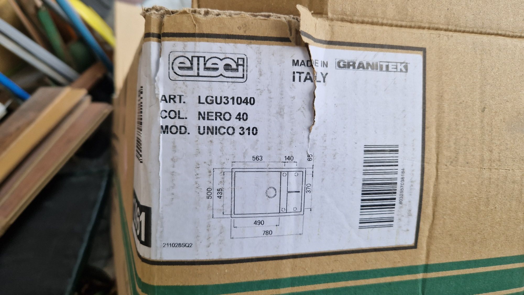 NOWY ZLEW - Elleci Unico 310 Nero (G40) Granitek (Lgu31040)