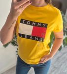 Koszulka T-shirt Damski Tommy Hilfiger żółty  L XL