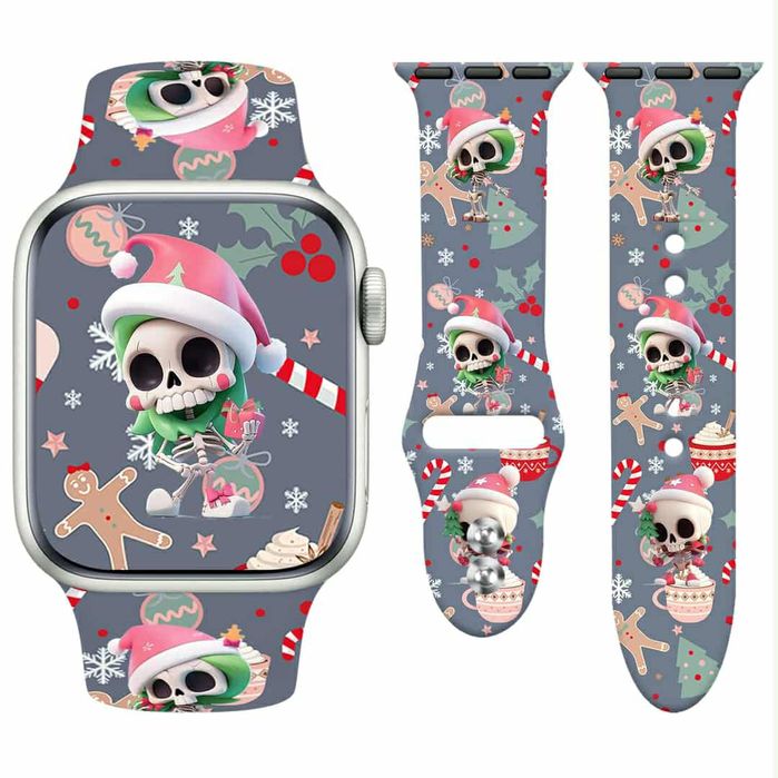 Pasek do Apple Watch 38-49 mm iWatch ultra 1-10 SE Christmas skull sza