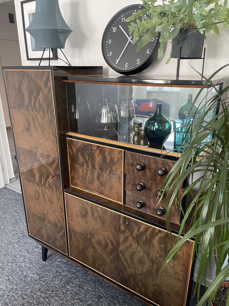 Witryna fornirowana / Kredens PRL - ART DECO