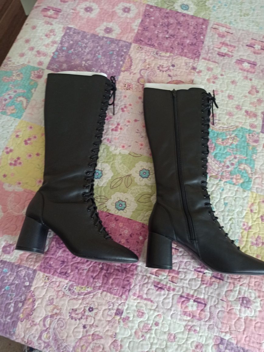 Botas Pele pretas 37 Zara