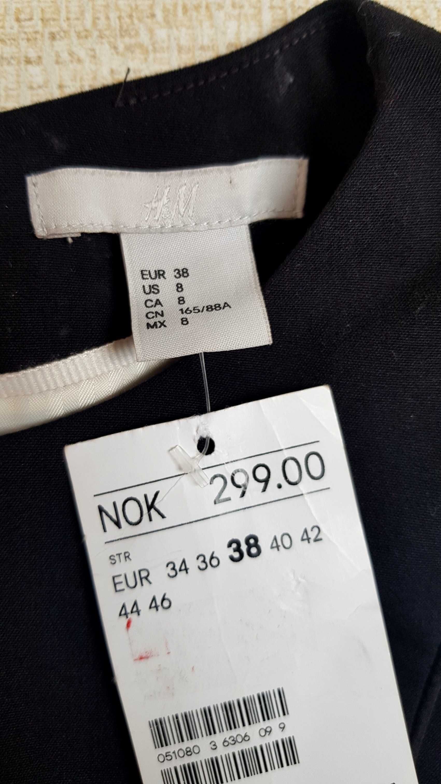 nowa wieczorowa, klasyczna sukienka bez rękawów mała czarna H&M 38/M