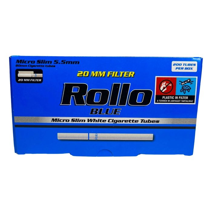 10 x ROLLO BLUE 5,5 mm 200 szt GILZY PAPIEROSOWE micro SLIM (80/20)