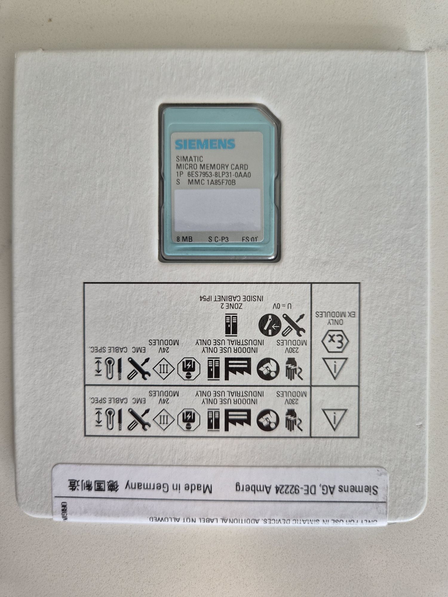 Siemens Simatic S7-300 Memory Card 8MB 6ES7 953-8LP31-0AA0