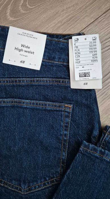 Nowe spodnie Jeansowe H&M Wide High roz 40