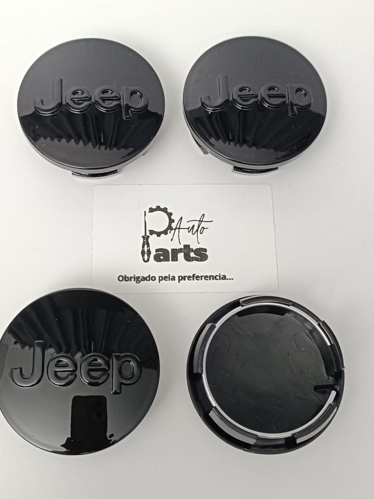 Conjunto Centros de jante Jeep 63mm "Preto"