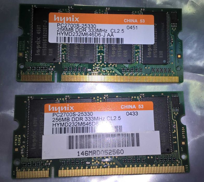 Sprzedam dwie pamięci RAM 256MB DDR