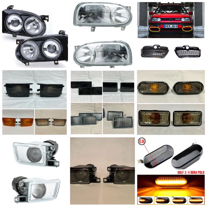Peças NOVAS Golf 3 (Faróis frontais nevoeiro piscas escuros refletores