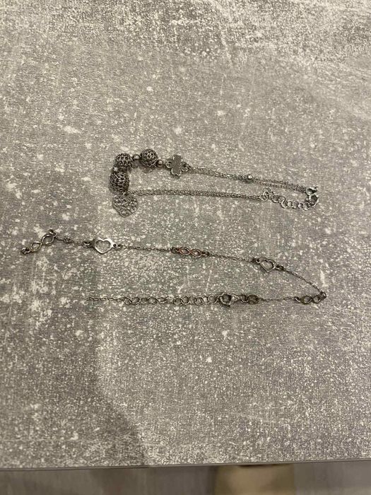 Zestaw 2 bransoletki plus naszyjnik SREBRO 925 łączna masa 6.23