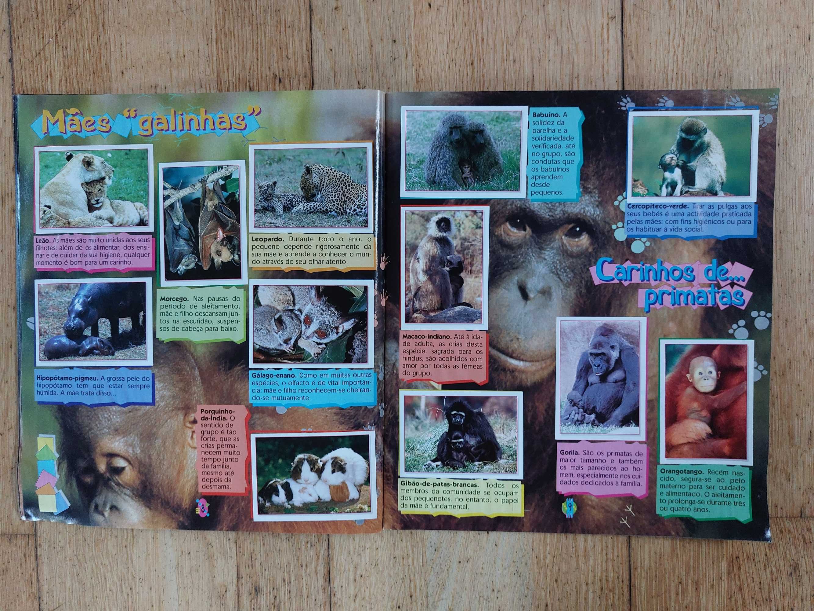 Caderneta de cromos "Animais bebés" - Completa