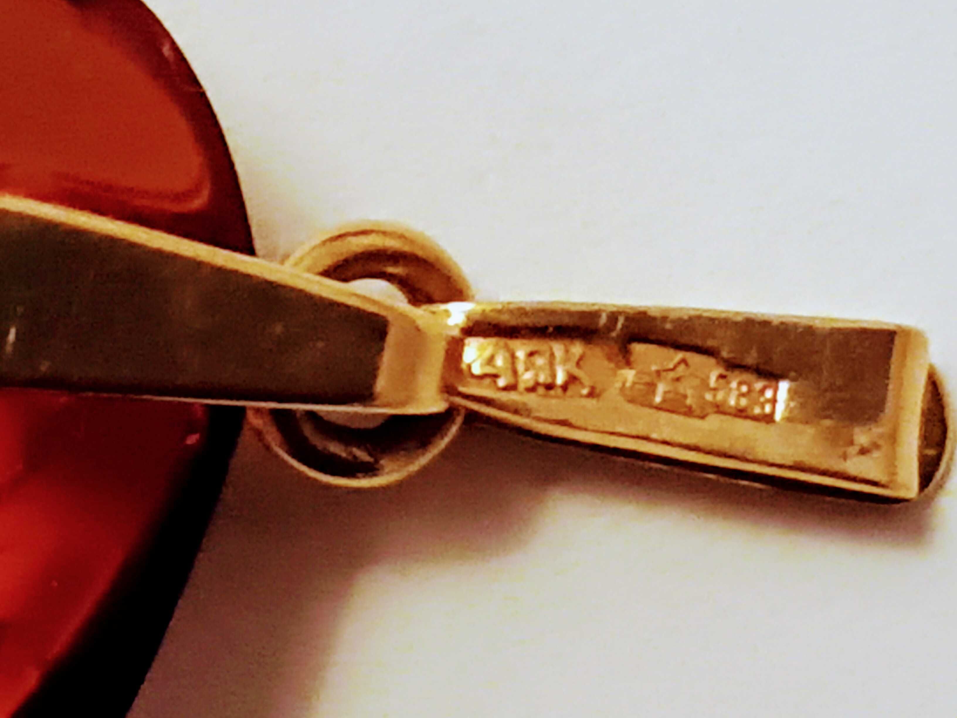Кулон Рижський бурштин,золото 583, 1970-ті