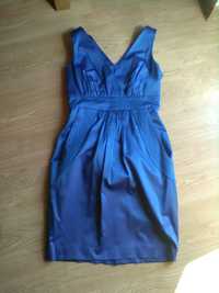 Sukienka niebieska z kieszeniami