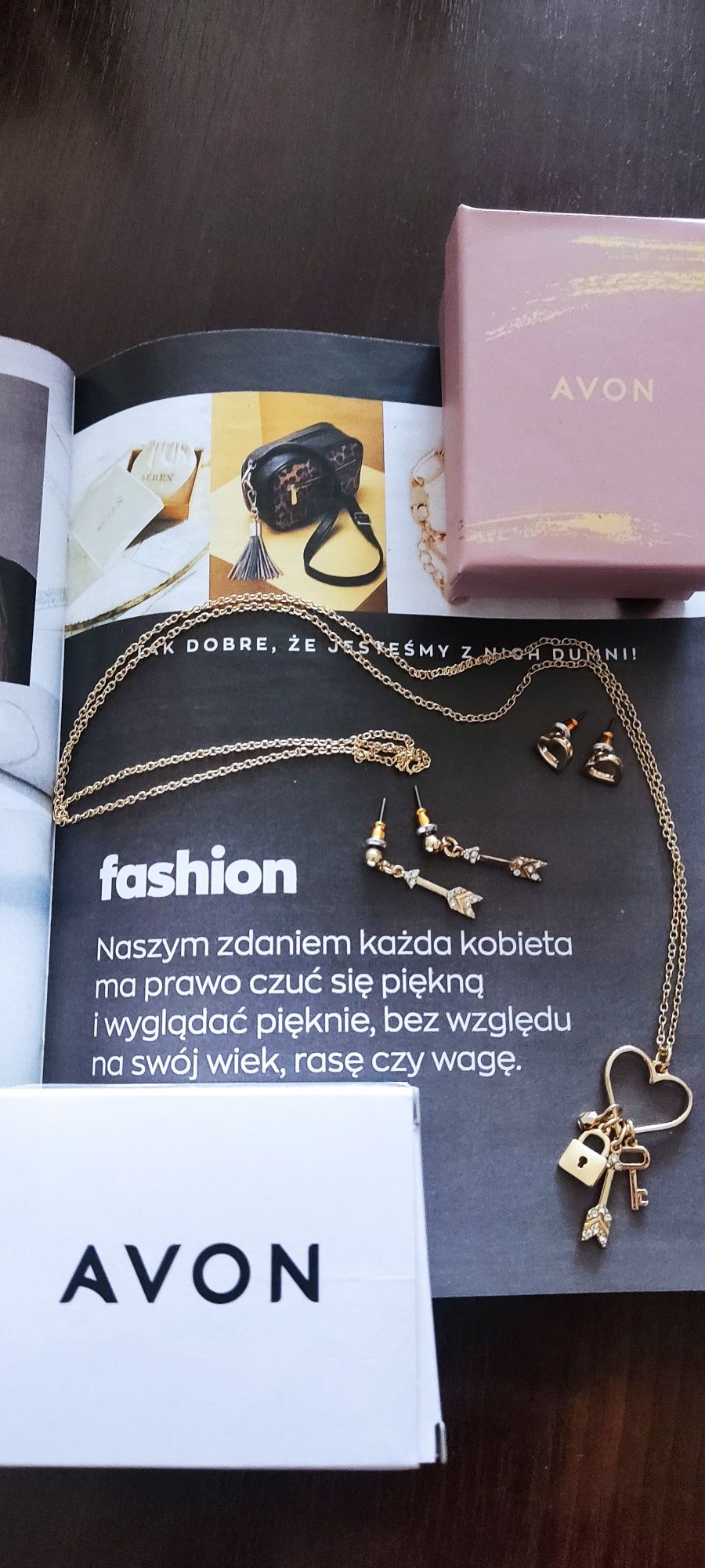 Avon Leonore Biżuteria Zestaw Naszyjnik + 2 pary ko