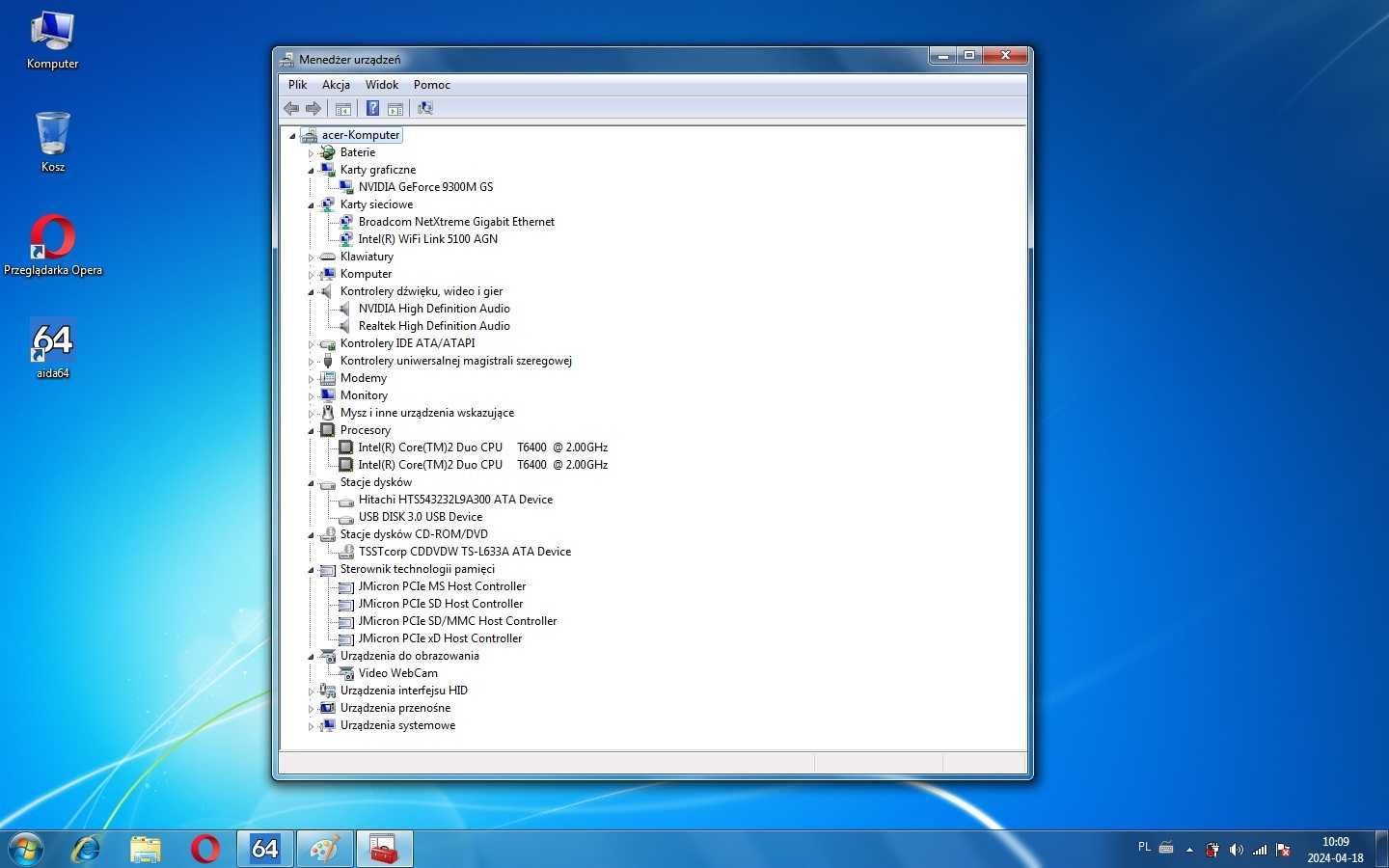 Acer Aspire 7730G 2x2gb,4gb,Hdd320gb win7