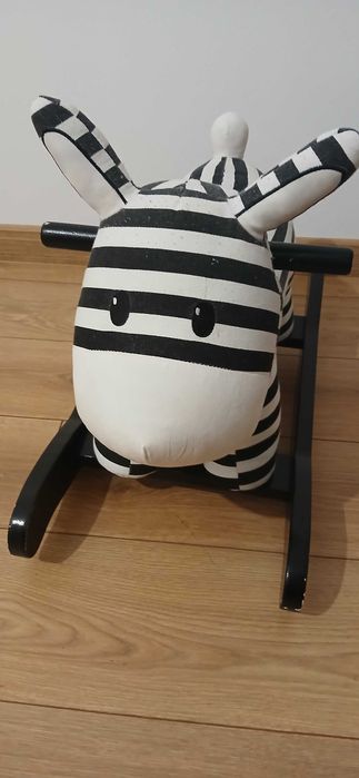 Konik na biegunach bujany zebra w paski KIDS concept
