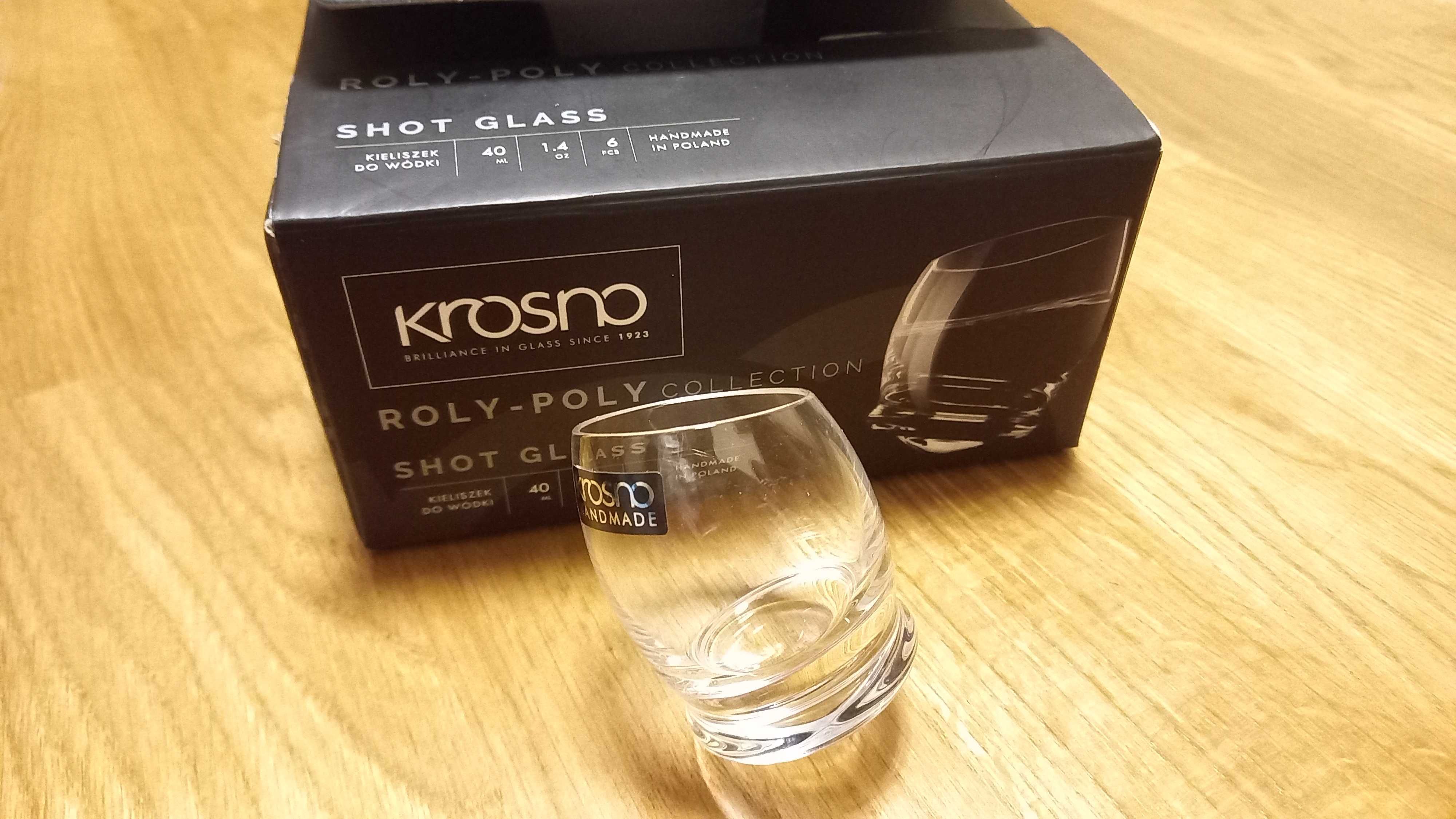 KROSNO Roly-poly komplet kieliszków do wódki 40 ml NOWE