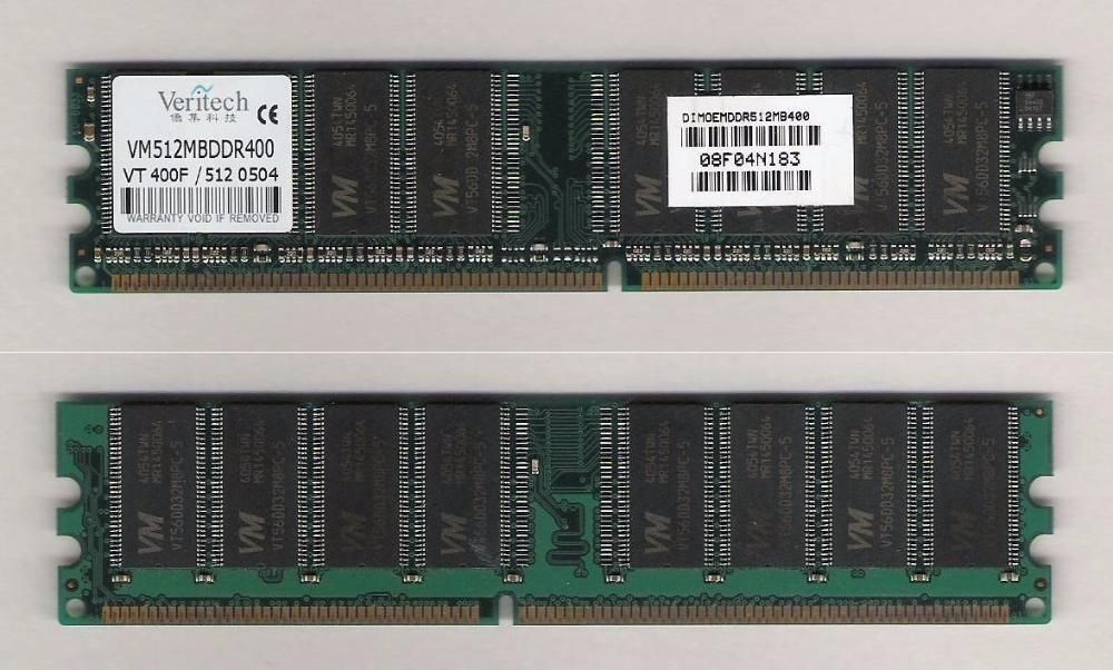 Memórias Ram (1 GB / 512 MB / 256 MB)