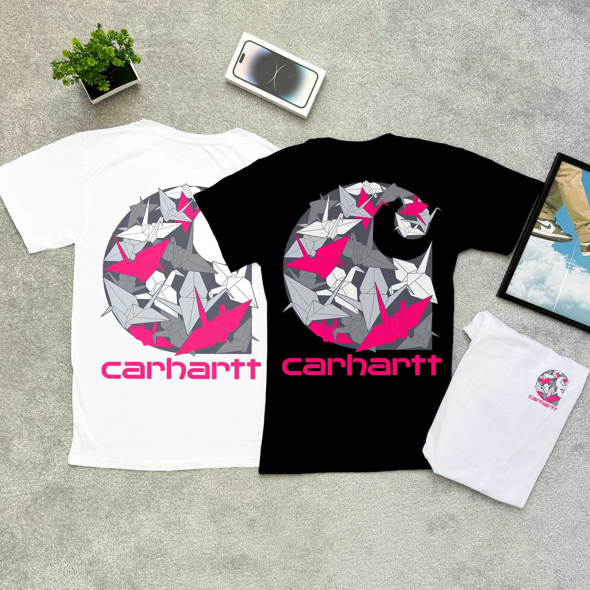 Биг Лого Принт | Футболка Carhartt Dollar| С М Л ХЛ | Белая / Черная