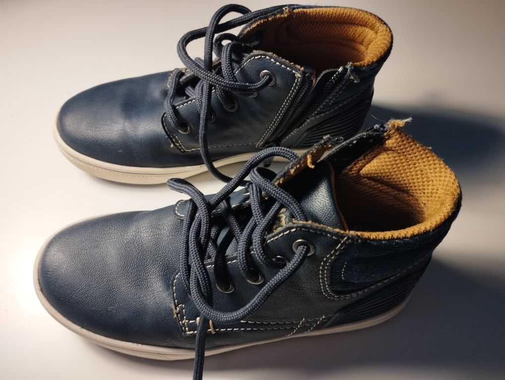 Granatowe buty za kostkę buciki wysokie roz 30