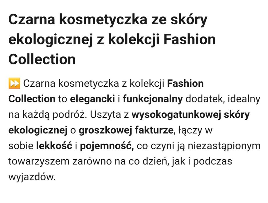 Czarna kosmetyczka Puccini z eko skóry, nowa