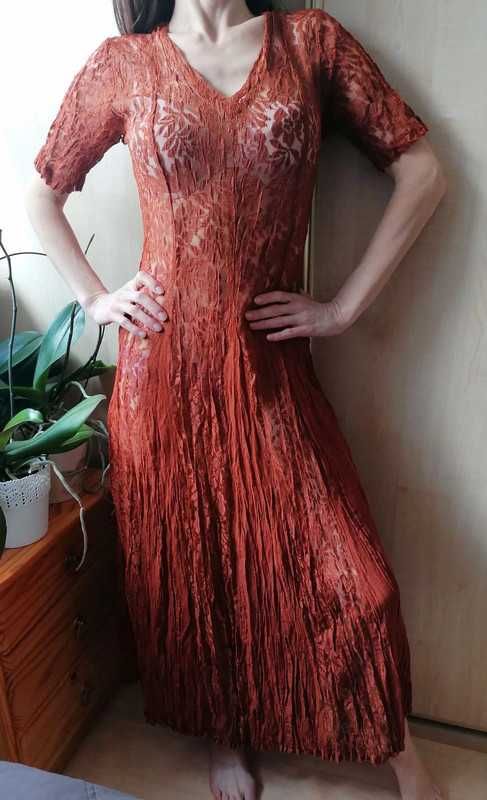 Romantyczna sukienka vintage retro 90's koronkowa