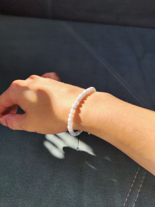 Bransoletka z kamieni crazy agat biała