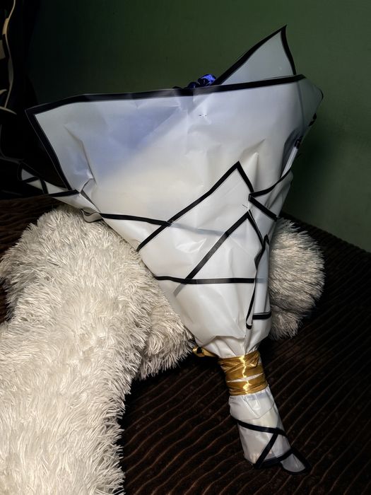 Букет 101 роза, з атласних стрічки, Синього кольору