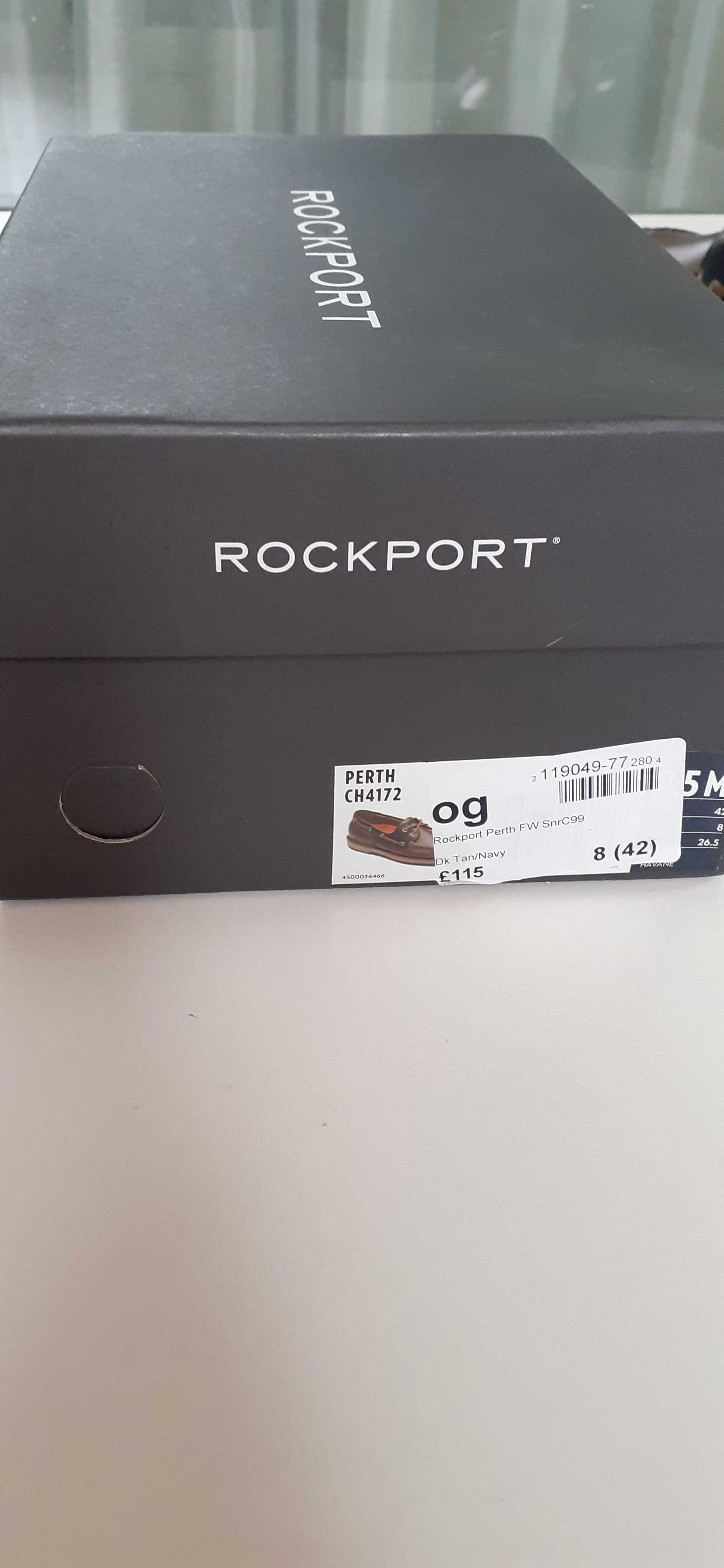Новые мужские туфли ROCKPORT размер 8 (42) коричневые