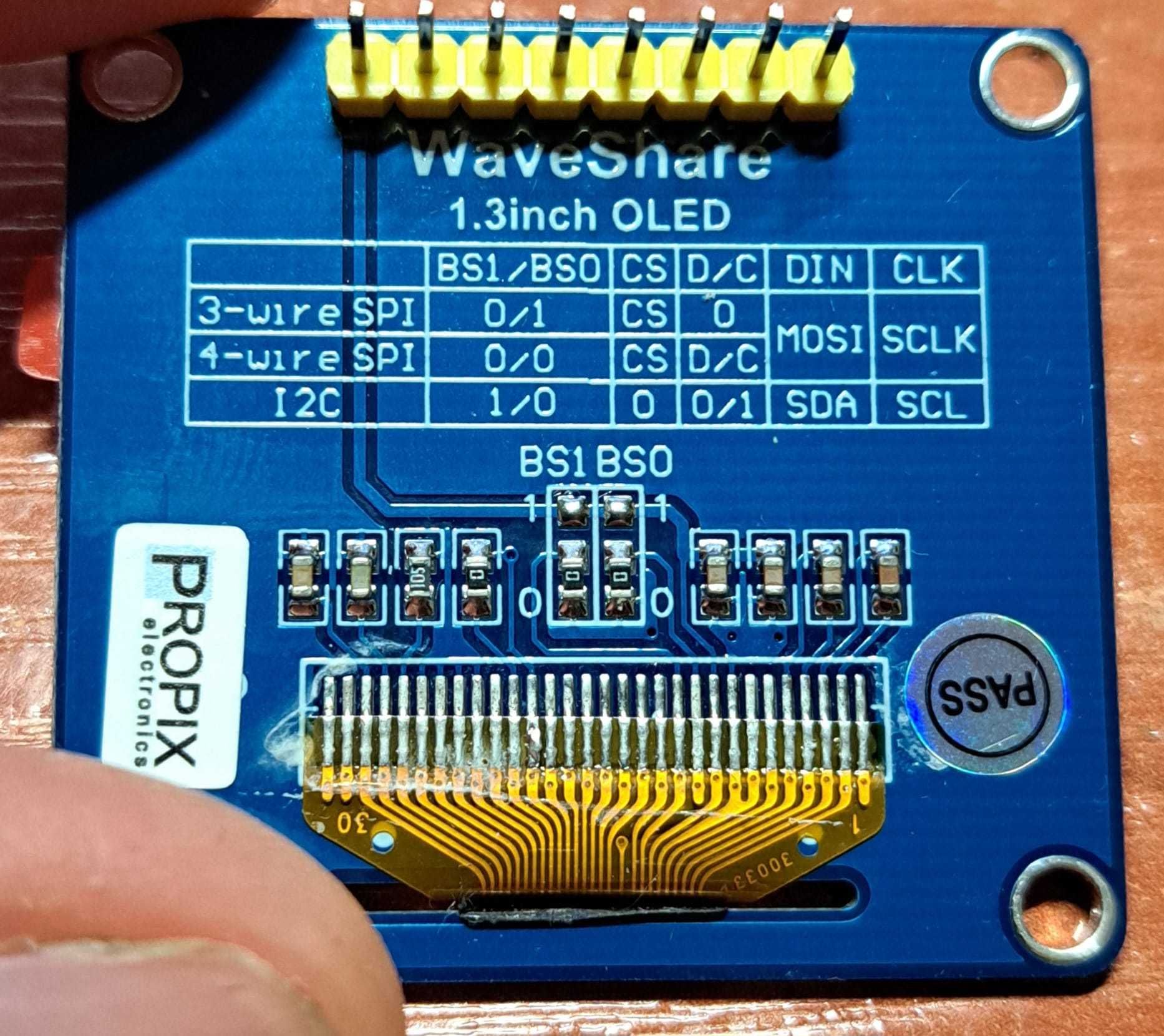 1.3" OLED (B] SKU10451 Waveshare wyświetlacz OLED niebieski