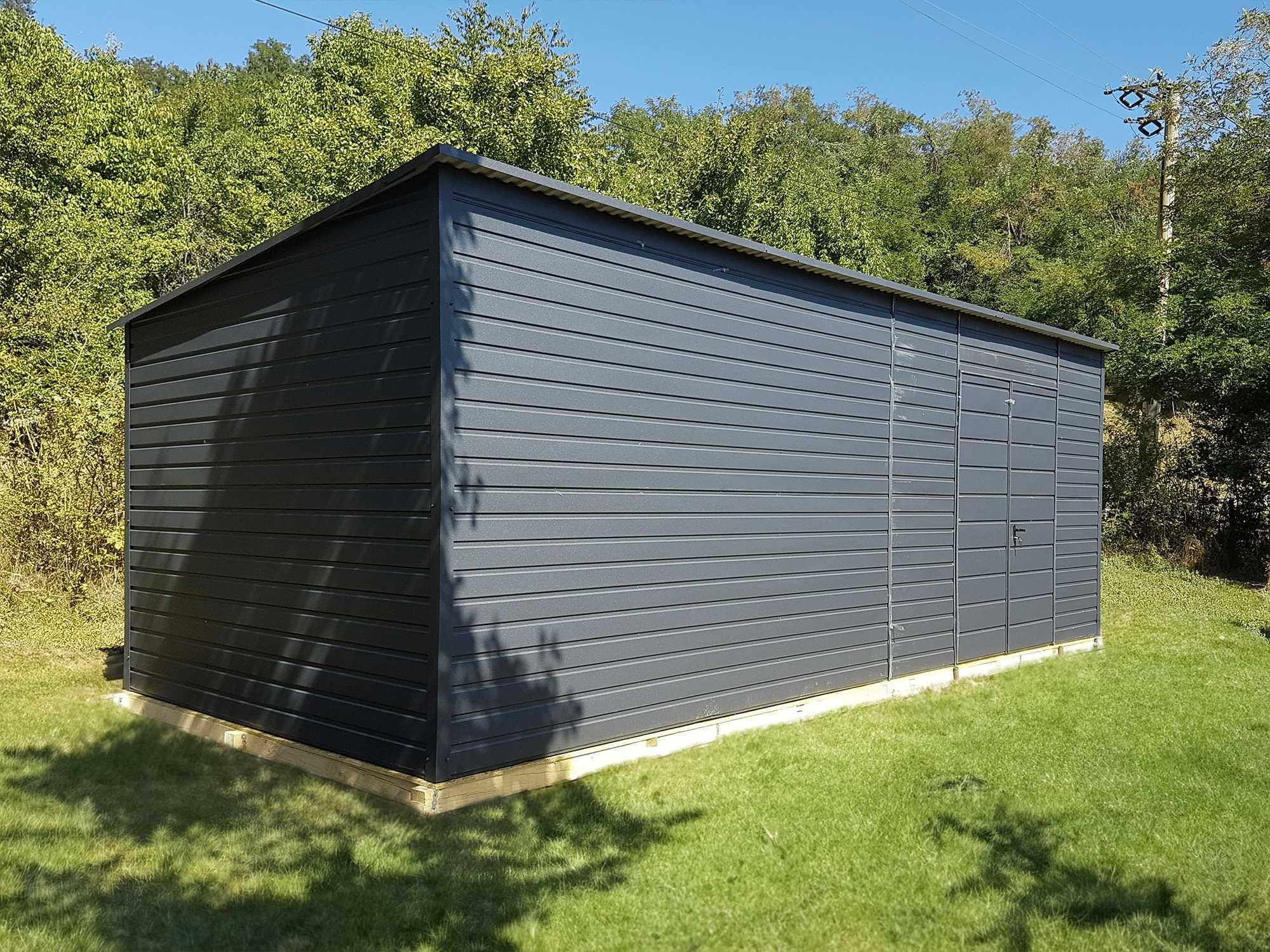 Domek ogrodowy 7×3 m – ciemny grafit matowy