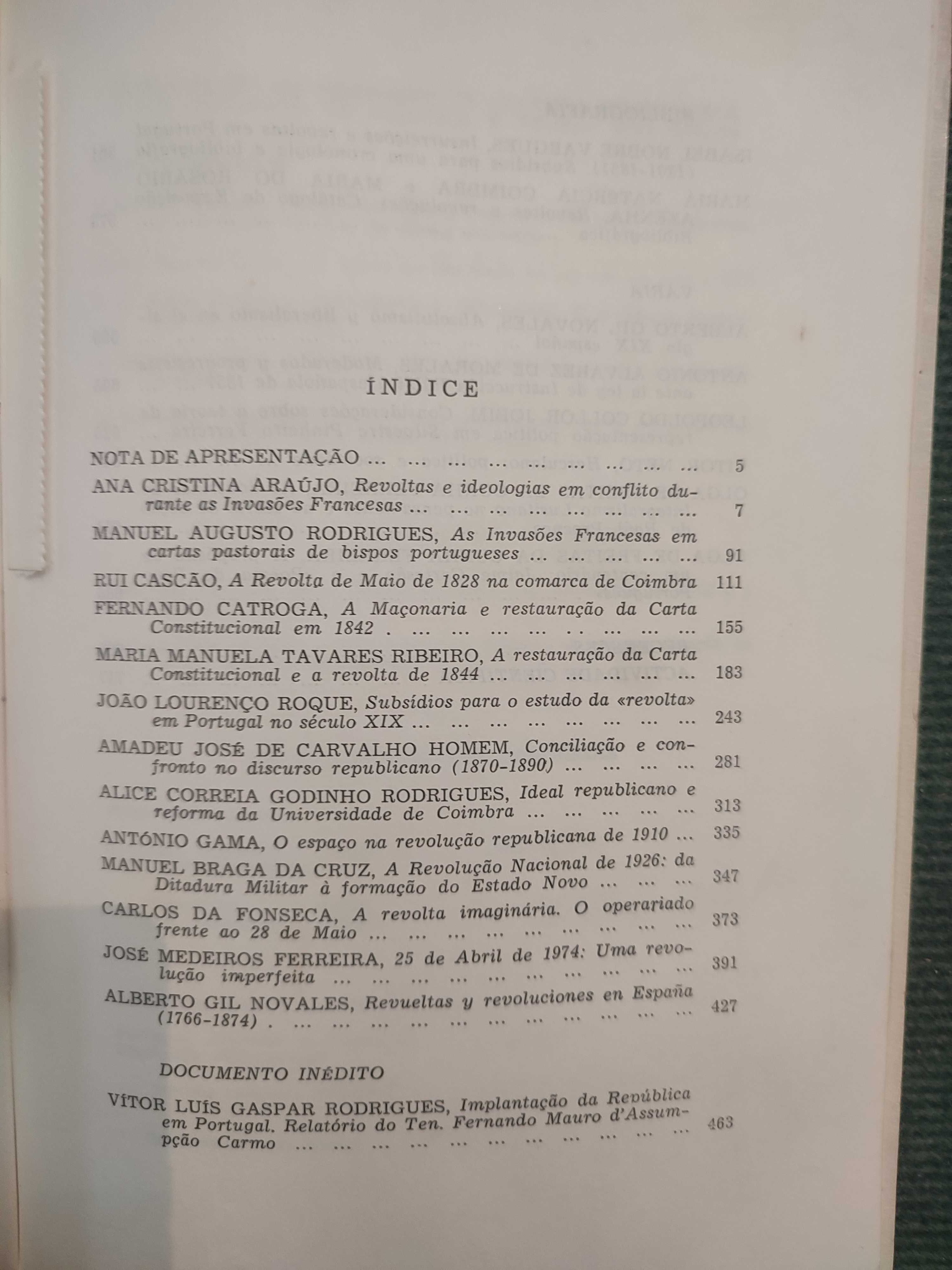 Revoltas e Revoluções - Coordenação José de Carvalho Homem