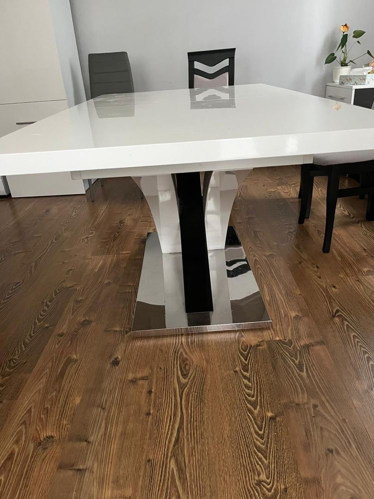 Stolik rozkladany biały 160x90x220