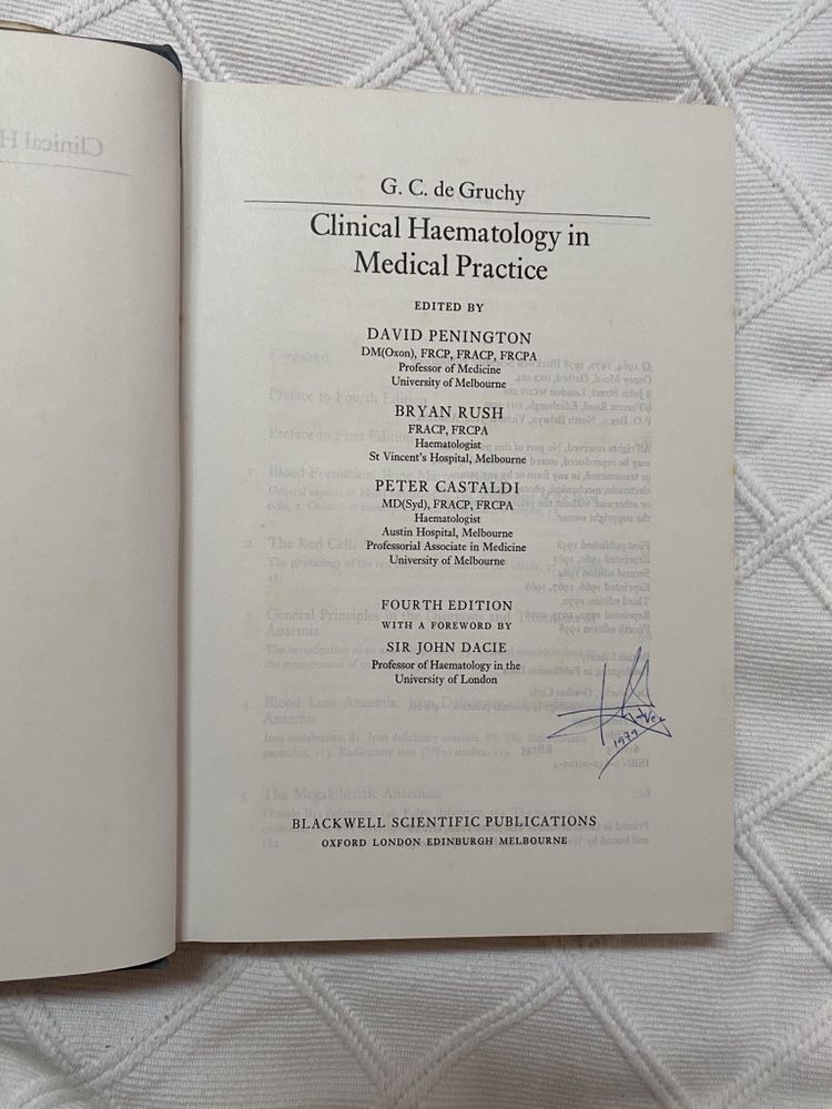 1978 | Clinical Haematology in medical practice | G. C. de Gruchy