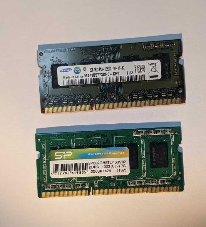 4 Gb ГБ DDR3  SO-DIMM 2 планки по 2 ГБ для ноутбука Оперативна пам'ять