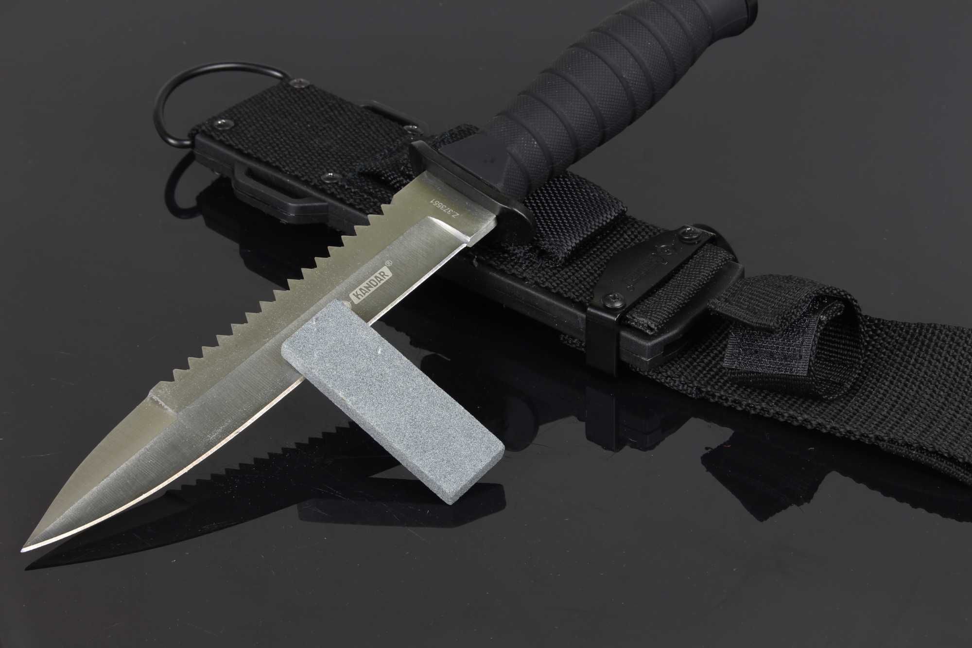 Nóż survival Taktyczny wojskowy Kandar MARINES zęby Osełka  ND99