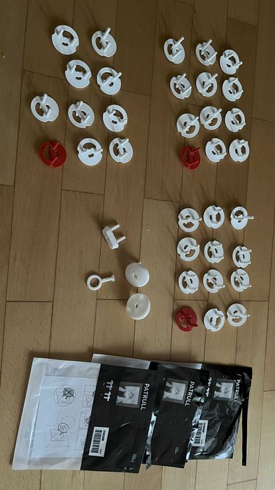 Zatyczki do gniazdek białe 37 sztuk, zabezpieczenie zaślepki