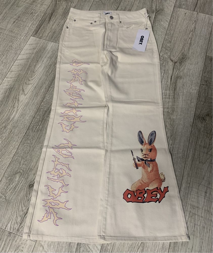 Obey Flared jeans baggy Ed hardy