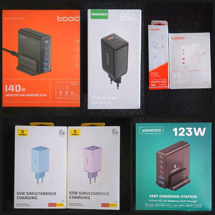 Зарядний пристрій Baseus Toocki Rocoren Asometech 65W 67W 123W 140W