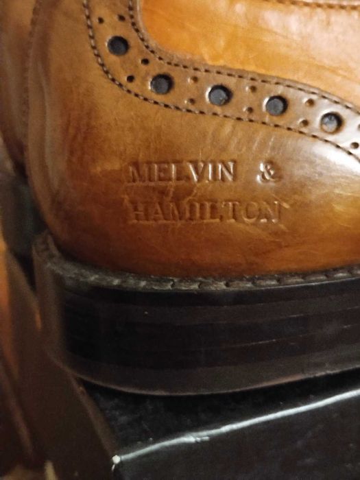Туфлі-броги оксфорди спектатори шкіряні чоловічі Melvin & Hamilton 40р