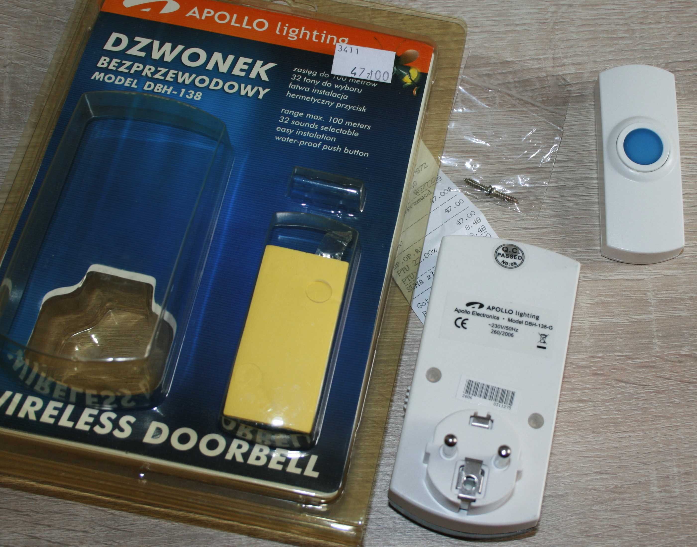 dzwonek bezprzewodowy Apollo Lighting model DBH-138