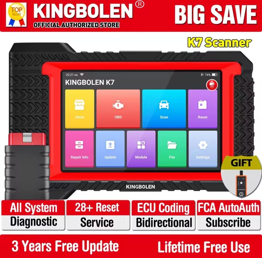 Сканер и диагностика системы KINGBOLEN K7 OBD2