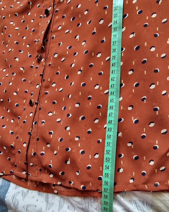 Brązowa koszula z bufiastymi rękawami Axara S