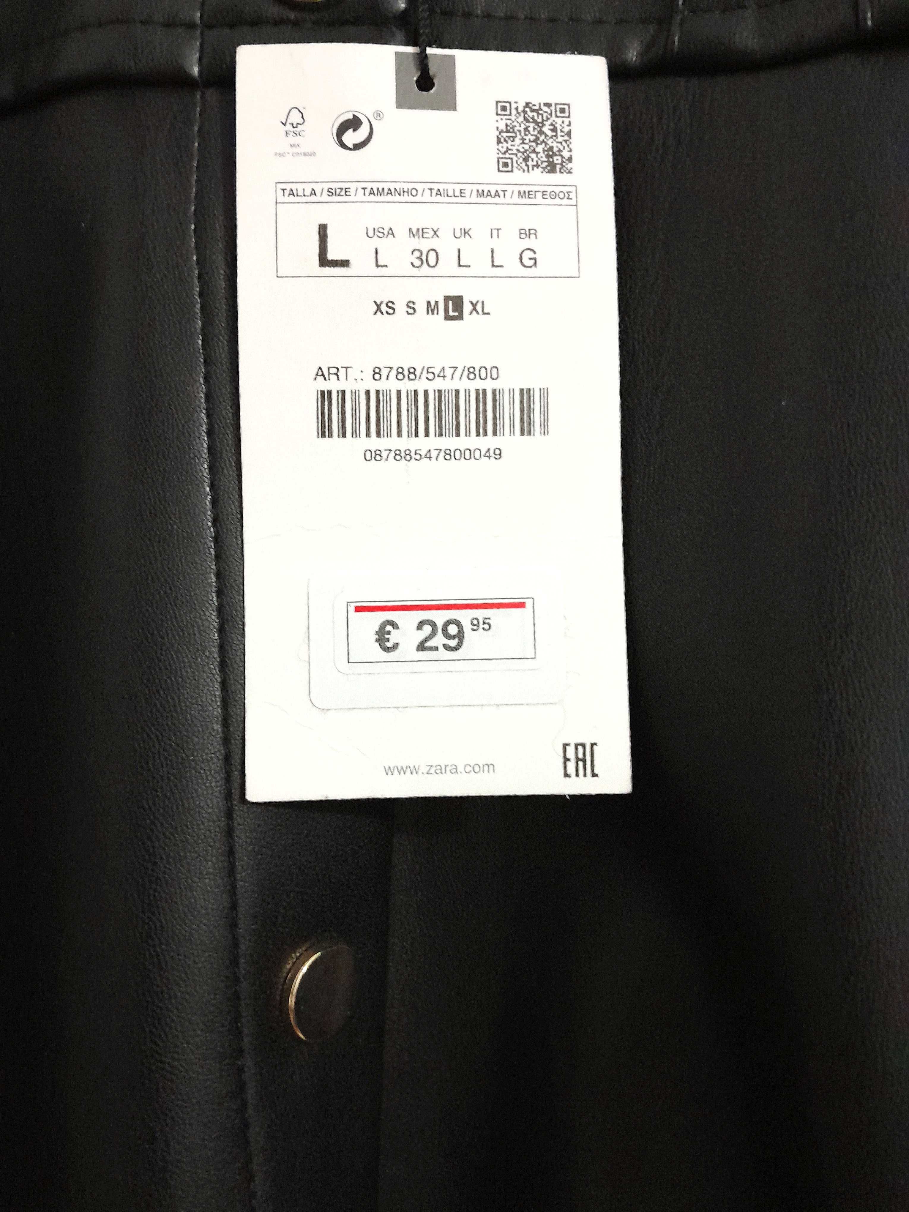 Vestido midi imitação de pele da Zara T: L Novo c/etiqueta