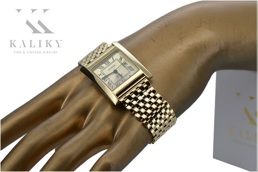 Złoty zegarek 14k 585 z bransoletą męski Geneve mw009y&mbw008y Gdańsk