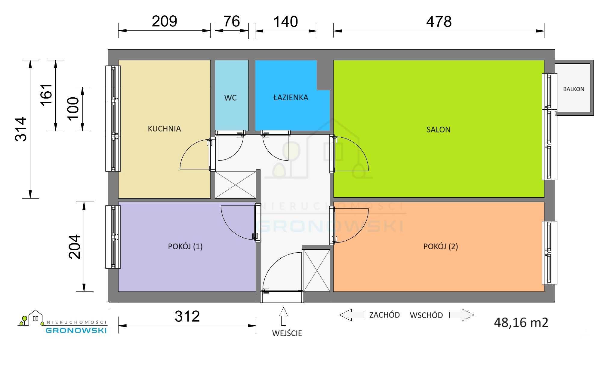 PARTER 3 pokoje 48,16 m2 – Osiedle Toruńskie (REZERWACJA)